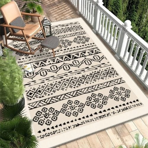 Tapis d'Extérieur | Vintage Ethnique Marocain - Tapinna® Beige / Rectangulaire / 40x60cm