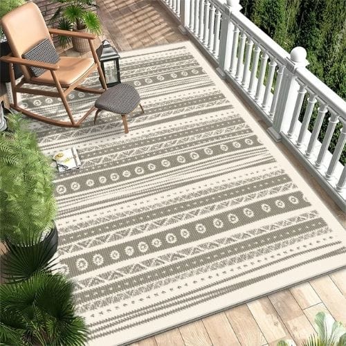 Tapis d'Extérieur | Vintage Ethnique Marocain - Tapinna® Gris / Rectangulaire / 40x60cm