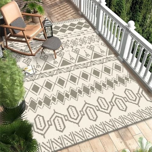 Tapis d'Extérieur | Vintage Ethnique Marocain - Tapinna® Gris / Rectangulaire / 40x60cm