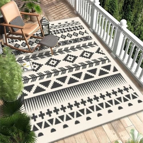 Tapis d'Extérieur | Vintage Ethnique Marocain - Tapinna® Gris / Rectangulaire / 40x60cm
