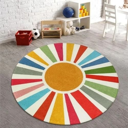 Tapis de Chambre | Enfant Confortable - Tapinna® Coloré / Rond / 120x120cm