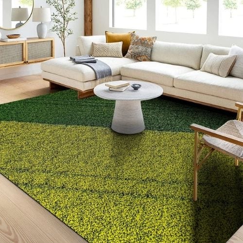 Tapis de Chambre | Enfant Herbe Verte Terrain Football - Tapinna® Vert / Rectangulaire / 40x60cm (16x24 Pouces)
