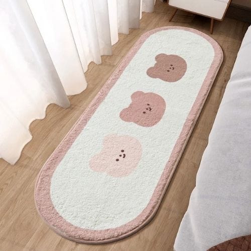 Tapis de Chambre | Kilim Moderne Enfant Dessin Animé - Tapinna® Rose / Ovale / 40x120cm