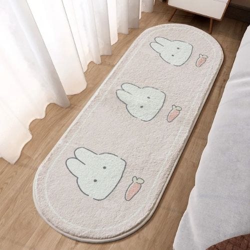 Tapis de Chambre | Kilim Moderne Enfant Dessin Animé - Tapinna® Rose / Ovale / 40x120cm