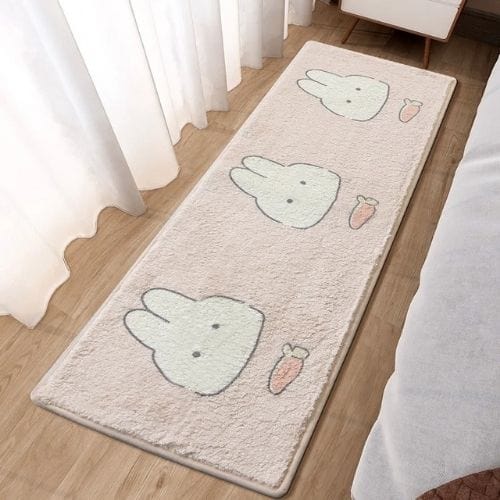 Tapis de Chambre | Kilim Moderne Enfant Dessin Animé - Tapinna® Rose / Rectangulaire / 40x120cm