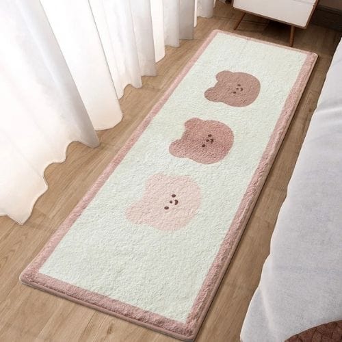 Tapis de Chambre | Kilim Moderne Enfant Dessin Animé - Tapinna® Rose / Rectangulaire / 40x120cm