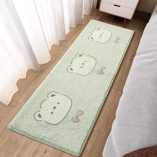 Tapis de Chambre | Kilim Moderne Enfant Dessin Animé - Tapinna® Vert / Rectangulaire / 40x120cm
