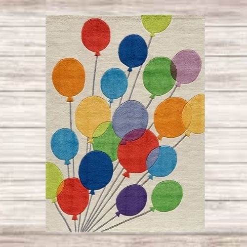 Tapis de Chambre | Moderne Enfant Ballon Gonflable - Tapinna® Coloré / Rectangulaire / 60x90cm (23.7x35.4 Pouces)
