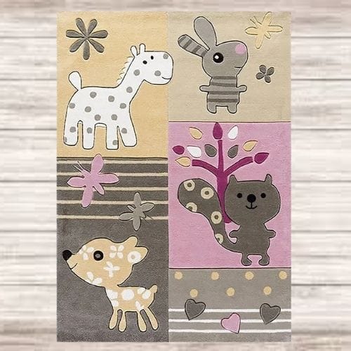 Tapis de Chambre | Moderne Enfant Motif Animaux - Tapinna® Coloré / Rectangulaire / 60x90cm (23.7x35.4 Pouces)
