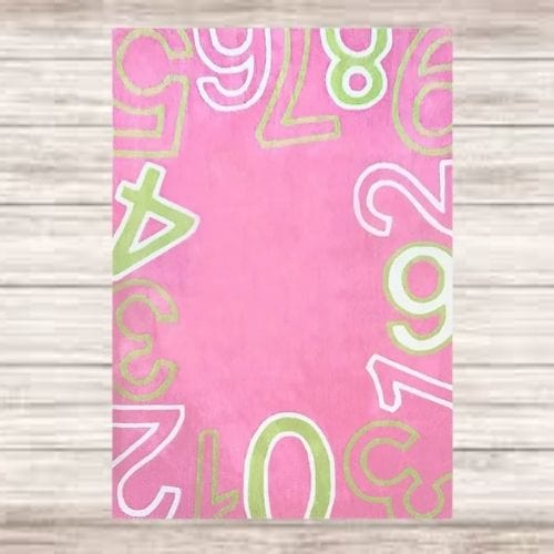 Tapis de Chambre | Moderne Enfant Motif Chiffre - Tapinna® Rose / Rectangulaire / 60x90cm (23.7x35.4 Pouces)