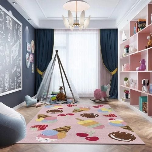 Tapis de Chambre | Moderne Enfant Motif Nourriture - Tapinna® Coloré / Rectangulaire / 60x90cm (23.7x35.4 Pouces)