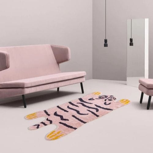 Tapis de Chambre | Moderne Enfant Poil Ras Forme Tigre - Tapinna® Coloré / Animal / 80x120cm