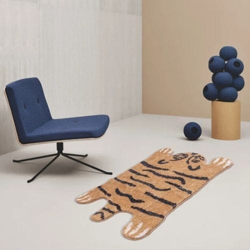 Tapis de Chambre | Moderne Enfant Poil Ras Forme Tigre - Tapinna® Coloré / Animal / 80x120cm
