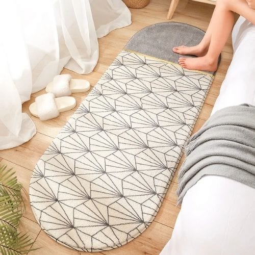 Tapis de Chambre | Moderne Enfant Poil Ras - Tapinna® Gris / Ovale / 40x120cm