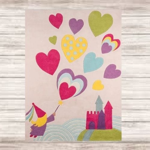 Tapis de Chambre | Moderne Enfant Tissage Motif Cœur - Tapinna® Coloré / Rectangulaire / 60x90cm (23.7x35.4 Pouces)