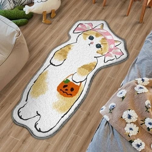 Tapis de Chambre | Moderne Poil Ras Forme Chat - Tapinna® Coloré / Animal / 40x80cm