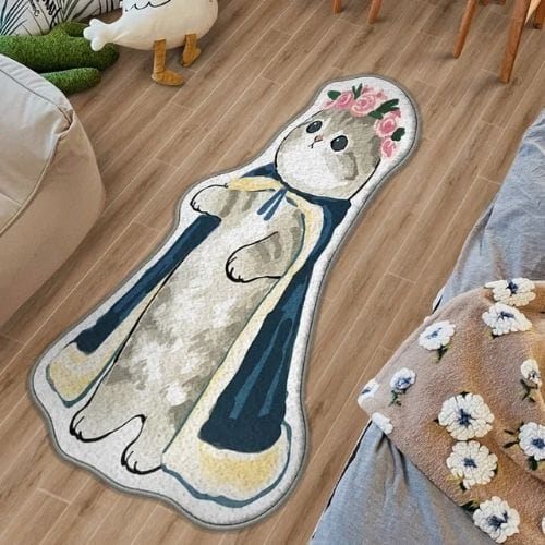 Tapis de Chambre | Moderne Poil Ras Forme Chat - Tapinna® Coloré / Animal / 40x80cm