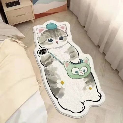 Tapis de Chambre | Moderne Poil Ras Forme Chat - Tapinna® Coloré / Animal / 40x80cm