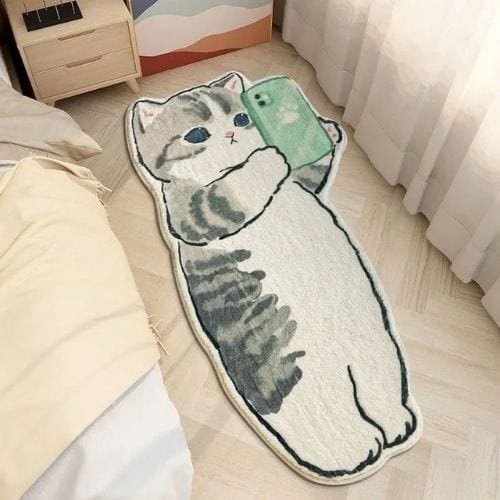 Tapis de Chambre | Moderne Poil Ras Forme Chat - Tapinna® Coloré / Animal / 40x80cm