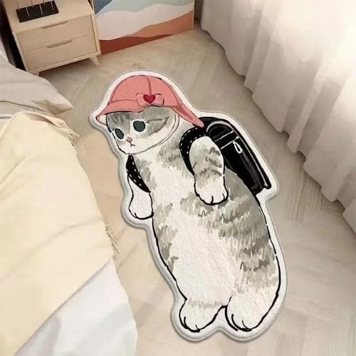 Tapis de Chambre | Moderne Poil Ras Forme Chat - Tapinna® Coloré / Animal / 40x80cm