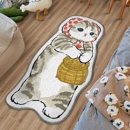 Tapis de Chambre | Moderne Poil Ras Forme Chat - Tapinna® Coloré / Animal / 40x80cm