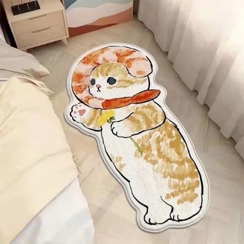 Tapis de Chambre | Moderne Poil Ras Forme Chat - Tapinna® Coloré / Animal / 40x80cm