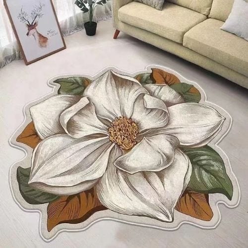 Tapis de Chambre | Moderne Poil Ras Forme Fleur - Tapinna® Coloré / Fleur / Diamètre 80cm