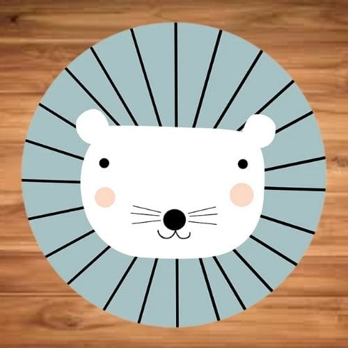 Tapis de Chambre | Moderne Scandinave Enfant Motif - Tapinna® Bleu / Rond / 80x80cm