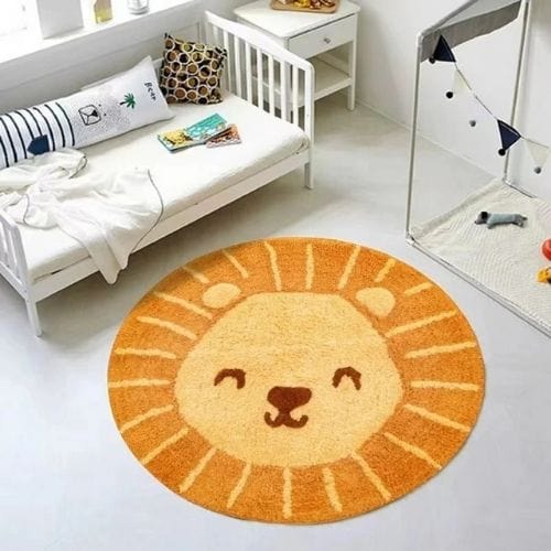 Tapis de Chambre | Moderne Scandinave Enfant Motif - Tapinna® Orange / Rond / 80x80cm
