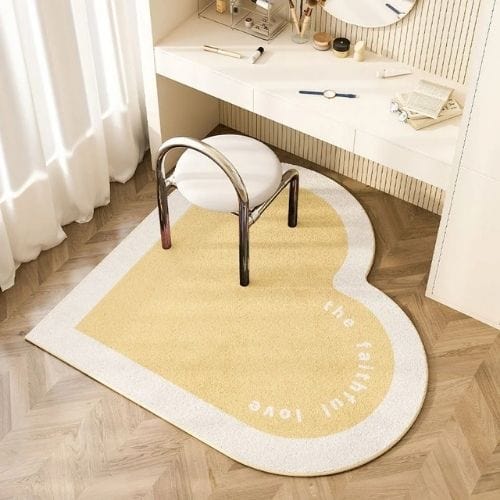 Tapis de Chambre | Moderne Scandinave Forme Cœur - Tapinna® Jaune / Cœur / 80x80cm