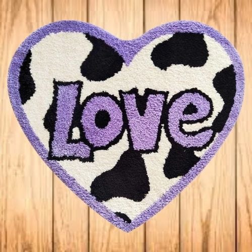 Tapis de Chambre | Moderne Scandinave Forme Cœur - Tapinna® Violet / Cœur / 80x80cm