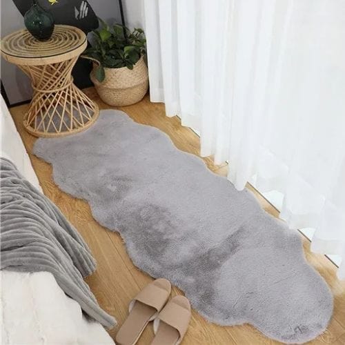 Tapis de Chambre | Shaggy Uni Moderne Luxe Poil Long - Tapinna® Gris / Irrégulier / 40x60cm