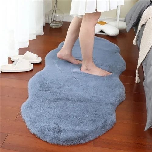 Tapis de Chambre | Shaggy Uni Moderne Luxe Poil Long - Tapinna® Gris / Irrégulier / 40x60cm