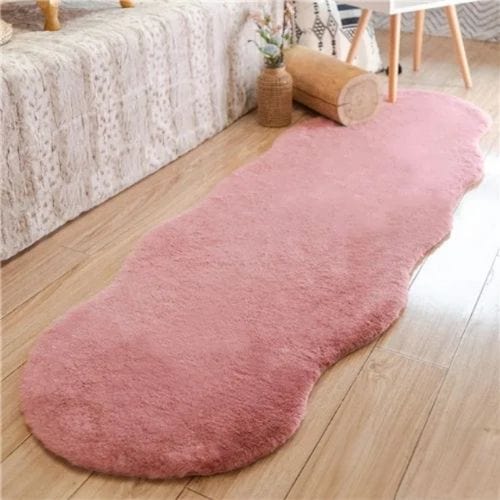Tapis de Chambre | Shaggy Uni Moderne Luxe Poil Long - Tapinna® Rose / Irrégulier / 40x60cm