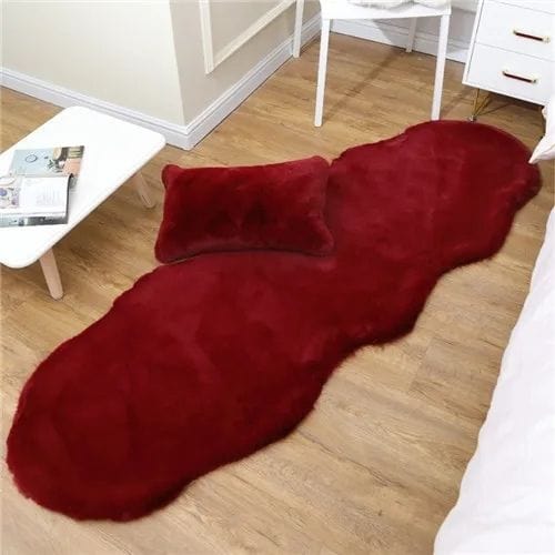 Tapis de Chambre | Shaggy Uni Moderne Luxe Poil Long - Tapinna® Rouge / Irrégulier / 40x60cm