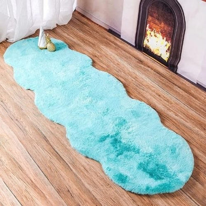 Tapis de Chambre | Shaggy Uni Moderne Luxe Poil Long - Tapinna® Turquoise / Irrégulier / 40x60cm