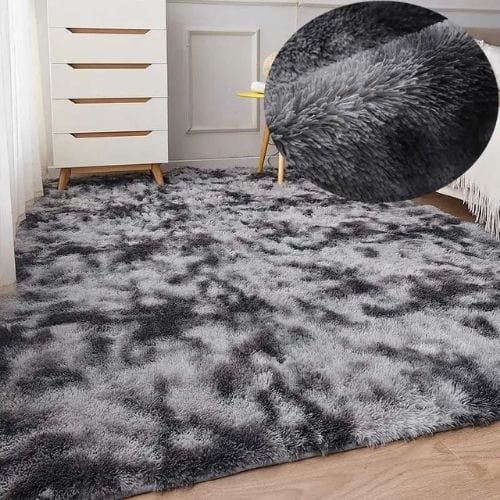 Tapis de Chambre | Shaggy Uni Moderne Poil Long - Tapinna® Gris / Rectangulaire / 40x60cm