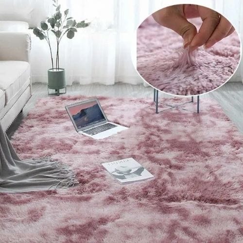 Tapis de Chambre | Shaggy Uni Moderne Poil Long - Tapinna® Rose / Rectangulaire / 40x60cm