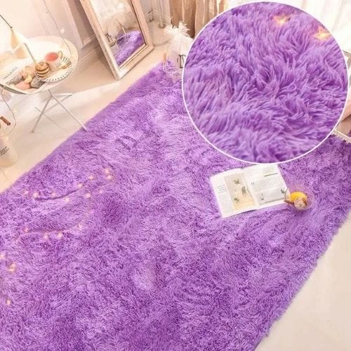 Tapis de Chambre | Shaggy Uni Moderne Poil Long - Tapinna® Violet / Rectangulaire / 40x60cm