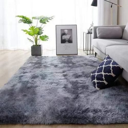 Tapis de Chambre | Shaggy Uni Moderne Scandinave - Tapinna® Gris / Rectangulaire / 50x80cm