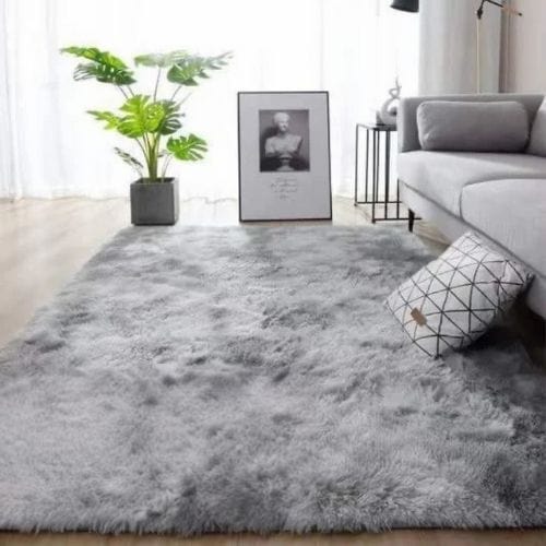 Tapis de Chambre | Shaggy Uni Moderne Scandinave - Tapinna® Gris / Rectangulaire / 50x80cm