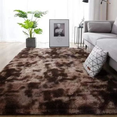 Tapis de Chambre | Shaggy Uni Moderne Scandinave - Tapinna® Marron / Rectangulaire / 50x80cm