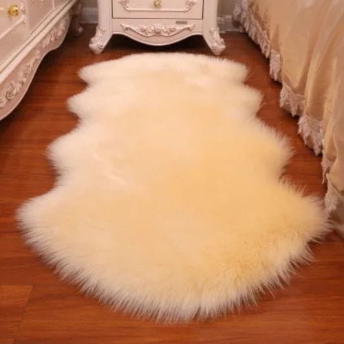 Tapis de Chambre | Shaggy Uni Persan Luxe Poil Long - Tapinna® Beige / Irrégulier / 40x60cm