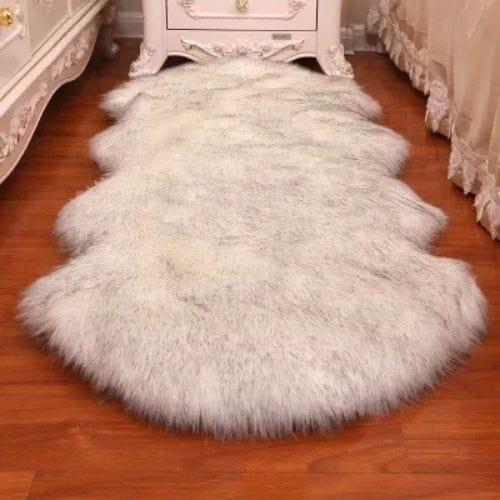 Tapis de Chambre | Shaggy Uni Persan Luxe Poil Long - Tapinna® Gris / Irrégulier / 40x60cm