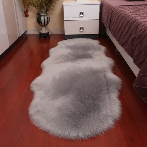 Tapis de Chambre | Shaggy Uni Persan Luxe Poil Long - Tapinna® Gris / Irrégulier / 40x60cm