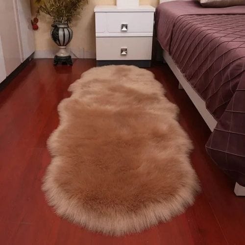 Tapis de Chambre | Shaggy Uni Persan Luxe Poil Long - Tapinna® Marron / Irrégulier / 40x60cm