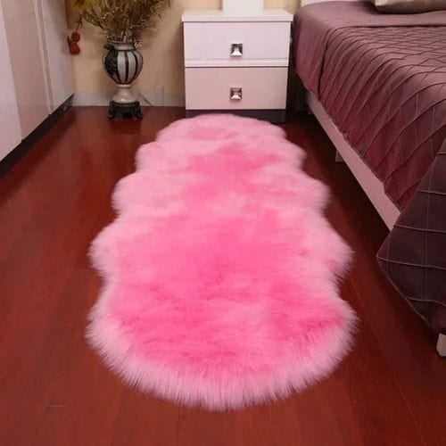 Tapis de Chambre | Shaggy Uni Persan Luxe Poil Long - Tapinna® Rose / Irrégulier / 40x60cm