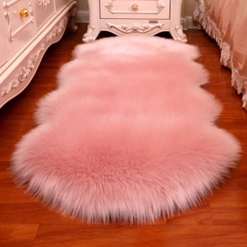 Tapis de Chambre | Shaggy Uni Persan Luxe Poil Long - Tapinna® Rose / Irrégulier / 40x60cm