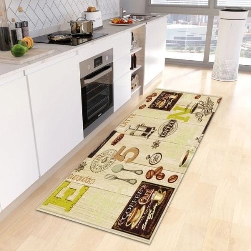 Tapis de Cuisine | Kilim Motif Café - Tapinna® Coloré / Rectangulaire / 40x60cm