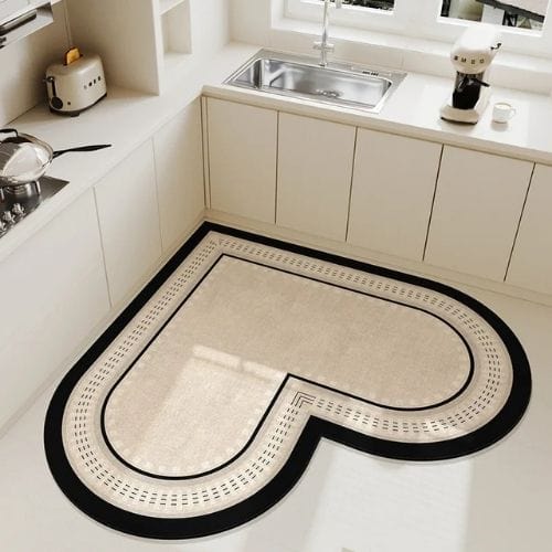 Tapis de Cuisine | Moderne Forme Cœur - Tapinna® Beige / Cœur / 70x70cm